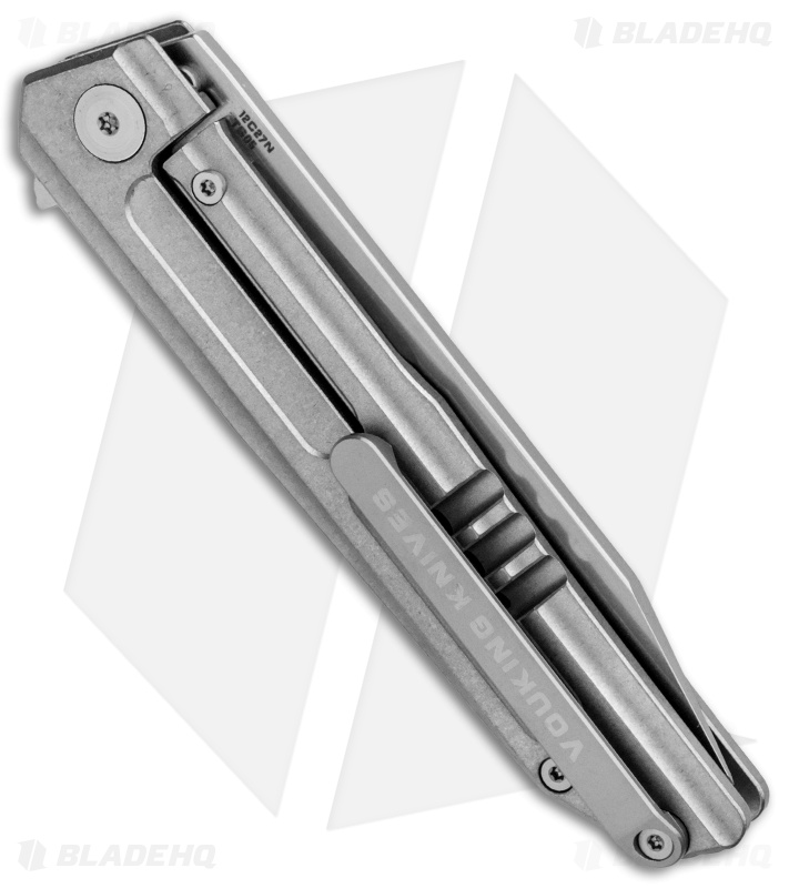 Stedemon Vouking Samgun TS05 Frame Lock Knife Gray Titanium (3.3" Stonewash) 