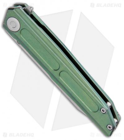Stedemon Vouking Samgun TS05 Frame Lock Knife Green Titanium (3.3" Stonewash) 
