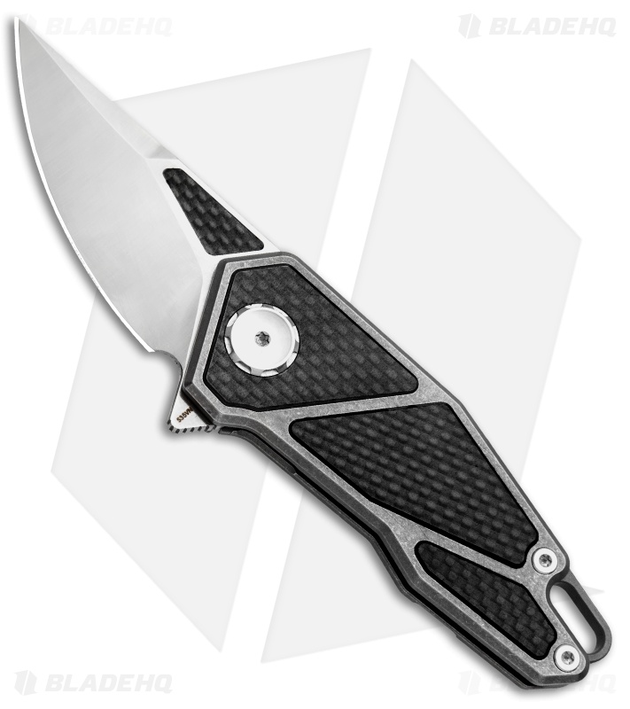 Stedemon Knife Co. ZKC A01 Flipper Knife CF/Titanium (2.5" Satin)