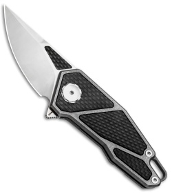 Stedemon Knife Co. ZKC A01 Flipper Knife CF/Titanium (2.5" Satin) 