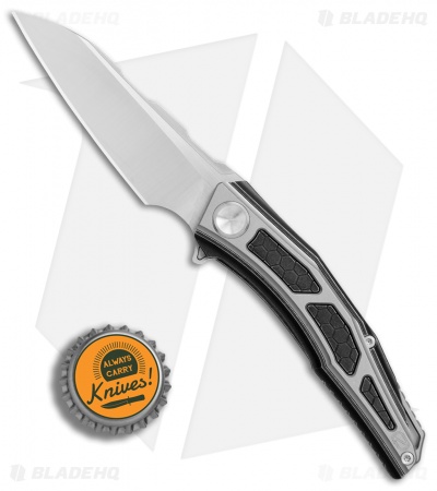 Stedemon Jenova Frame Lock Knife Black/Gray Titanium (2.75" Satin) A02BLC 