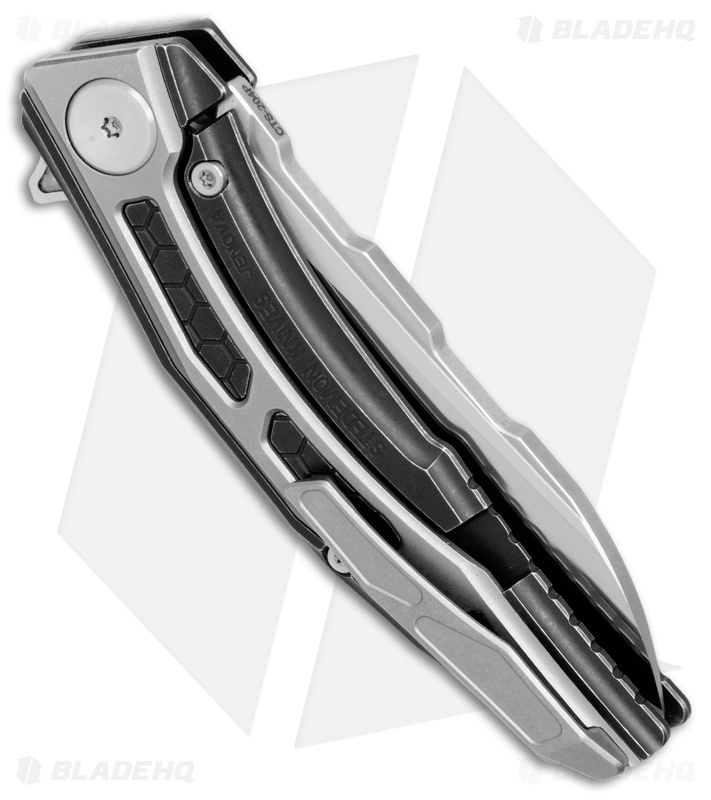 Stedemon Jenova Frame Lock Knife Black/Gray Titanium (2.75" Satin) A02BLC 