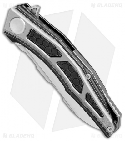 Stedemon Jenova Frame Lock Knife Black/Gray Titanium (2.75" Satin) A02BLC 