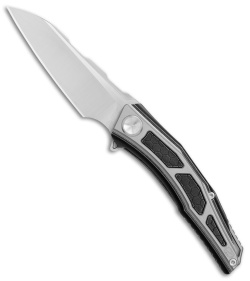 Stedemon Jenova Frame Lock Knife Black/Gray Titanium (2.75" Satin) A02BLC 