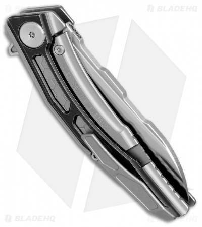  Stedemon Jenova Frame Lock Knife Gray/Black Titanium (2.75" Satin) A02BLS