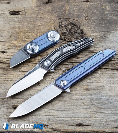  Stedemon Jenova Frame Lock Knife Gray/Black Titanium (2.75" Satin) A02BLS