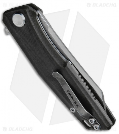 Stedemon Knife Co. ZKC C02 Reverse Tanto Knife Black G-10 (3.75" Satin) 