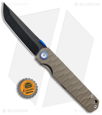 Stedemon ZKC-C03 Shy IV 2017 Tanto Liner Lock Knife Tan G-10 (3.8" Black SW)