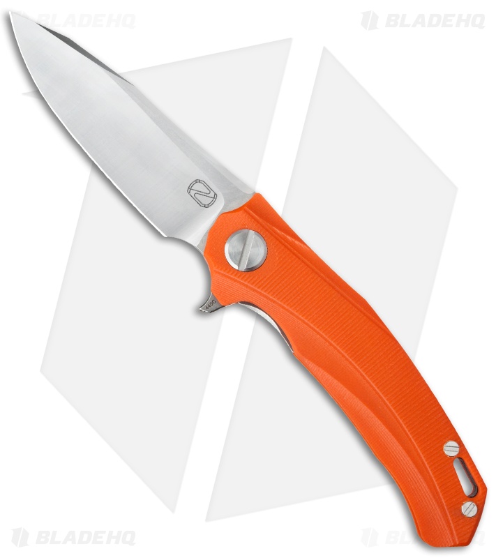 Stedemon Knife Co. ZKC Flipper Knife Orange G-10 (4" Satin) D-01