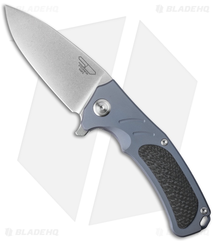 Stedemon Knife Co. Bastion Frame Lock Flipper Blue Titanium (3.75" Stonewash)