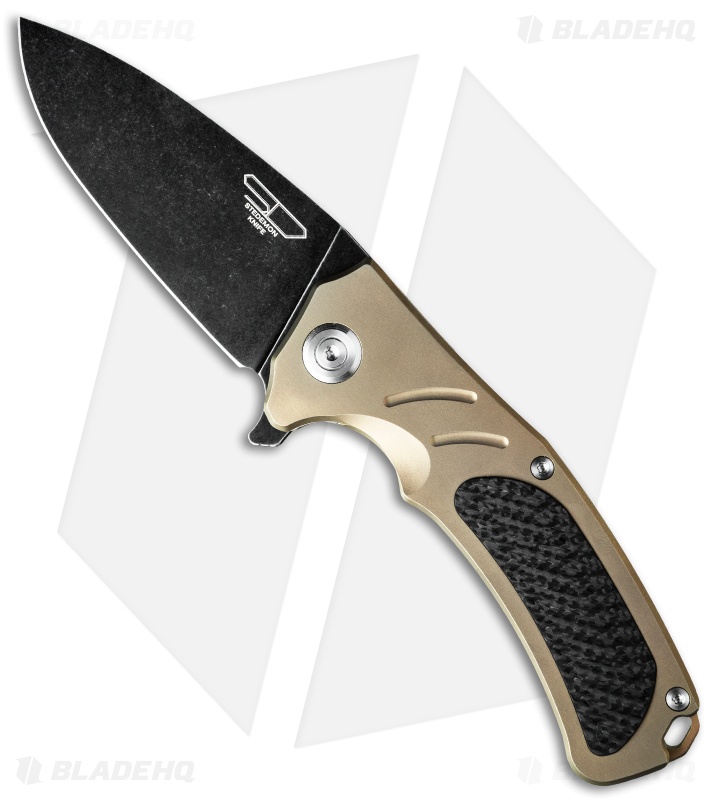Stedemon Knife Co. Bastion Frame Lock Flipper Bronze Titanium (3.75" Smokewash)