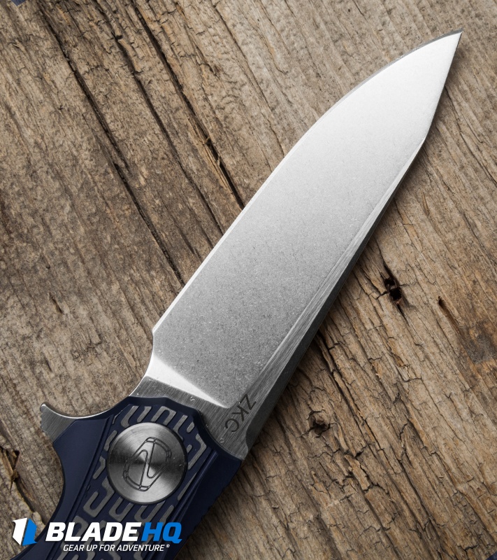 Stedemon Knife Co. ZKC Flipper Knife Blue Milled (3.5
