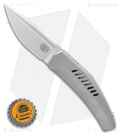 Steel Addiction Bharucha Krypton #2 Frame Lock Knife Slotted Titanium (3" Satin)
