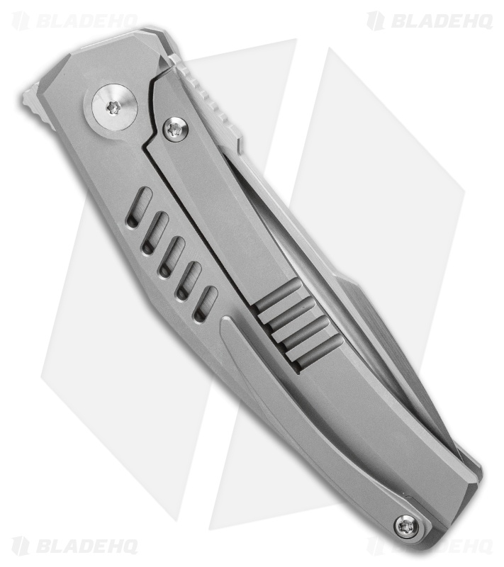Steel Addiction Bharucha Krypton #2 Frame Lock Knife Slotted Titanium (3" Satin)