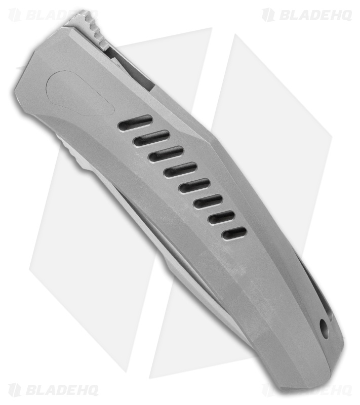 Steel Addiction Bharucha Krypton #2 Frame Lock Knife Slotted Titanium (3" Satin)