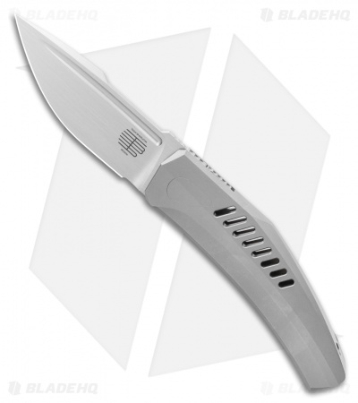 Steel Addiction Bharucha Krypton #2 Frame Lock Knife Slotted Titanium (3" Satin)