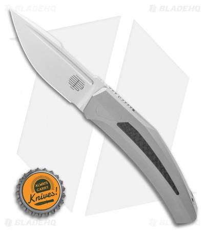 Steel Addiction Bharucha Krypton #2 Frame Lock Knife Titanium/CF (3" Satin)