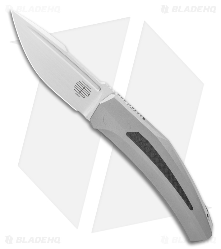 Steel Addiction Bharucha Krypton #2 Frame Lock Knife Titanium/CF (3" Satin)