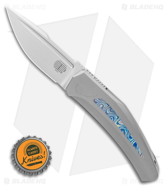Steel Addiction Bharucha Krypton #2 Frame Lock Knife Titanium/Mokuti (3" Satin)