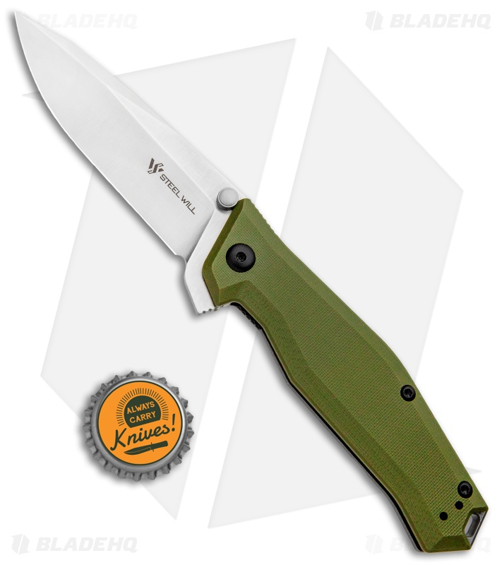 Steel Will Apostate 1152 Frame Lock Knife OD Green G-10/Ti (3.75" Satin) 