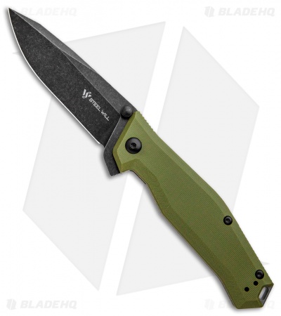 Steel Will Apostate 1157 Frame Lock Knife OD Green G-10/Ti (3.75" Black SW) 