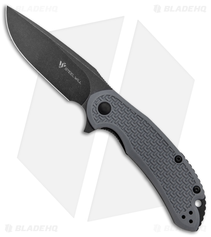 Steel Will Knives Cutjack Flipper Knife Gray FRN (3.5" Black) C22-1GB 