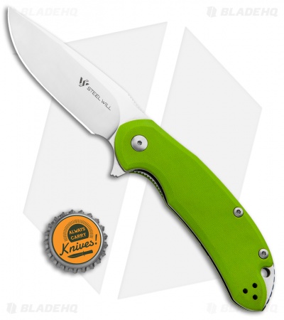 Steel Will Knives Cutjack Flipper Knife Green G-10 (3.5" Satin) C22-2GR