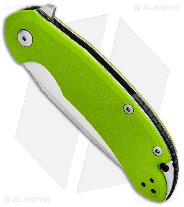 Steel Will Knives Cutjack Flipper Knife Green G-10 (3.5" Satin) C22-2GR