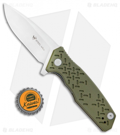 Steel Will Knives Chatbot Liner Lock Flipper Knife OD Green G10 (3.25" Satin)