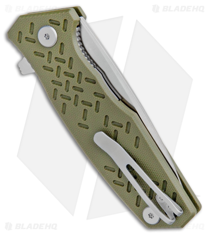 Steel Will Knives Chatbot Liner Lock Flipper Knife OD Green G10 (3.25" Satin)