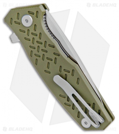 Steel Will Knives Chatbot Liner Lock Flipper Knife OD Green G10 (3.25" Satin)