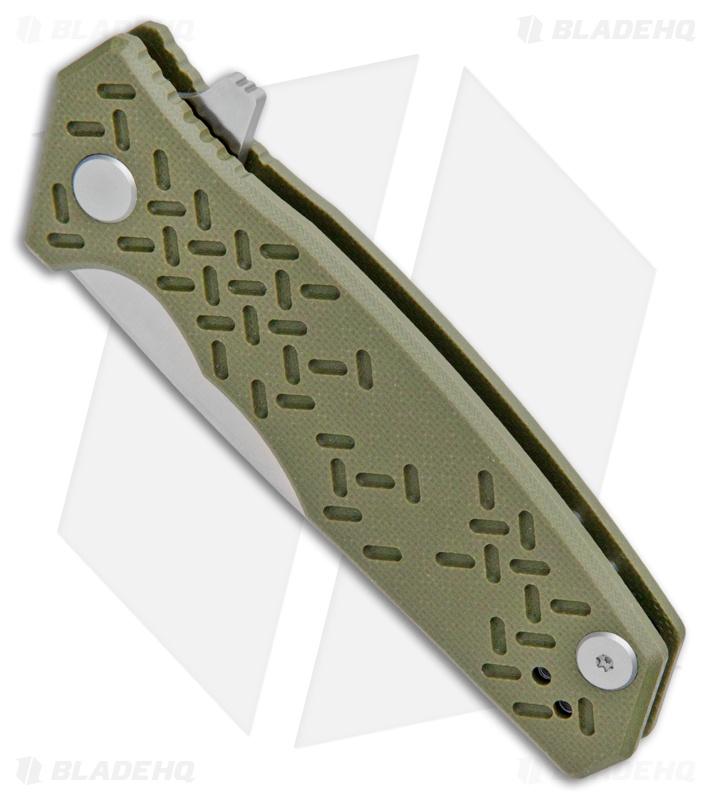 Steel Will Knives Chatbot Liner Lock Flipper Knife OD Green G10 (3.25" Satin)
