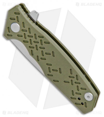 Steel Will Knives Chatbot Liner Lock Flipper Knife OD Green G10 (3.25" Satin)