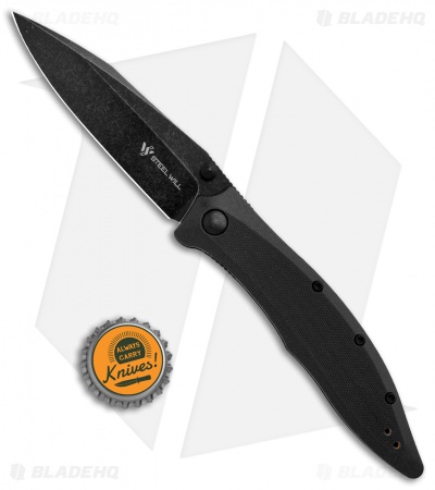 Steel Will Gienah Liner Lock Knife Black G-10 (3.9" Black Stonewash)  F53-18