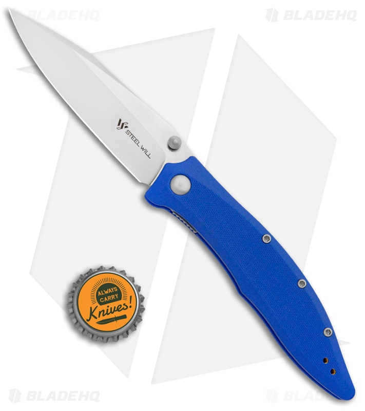 Steel Will Gienah Liner Lock Knife Blue G-10 (3.9" Satin)  F53-13