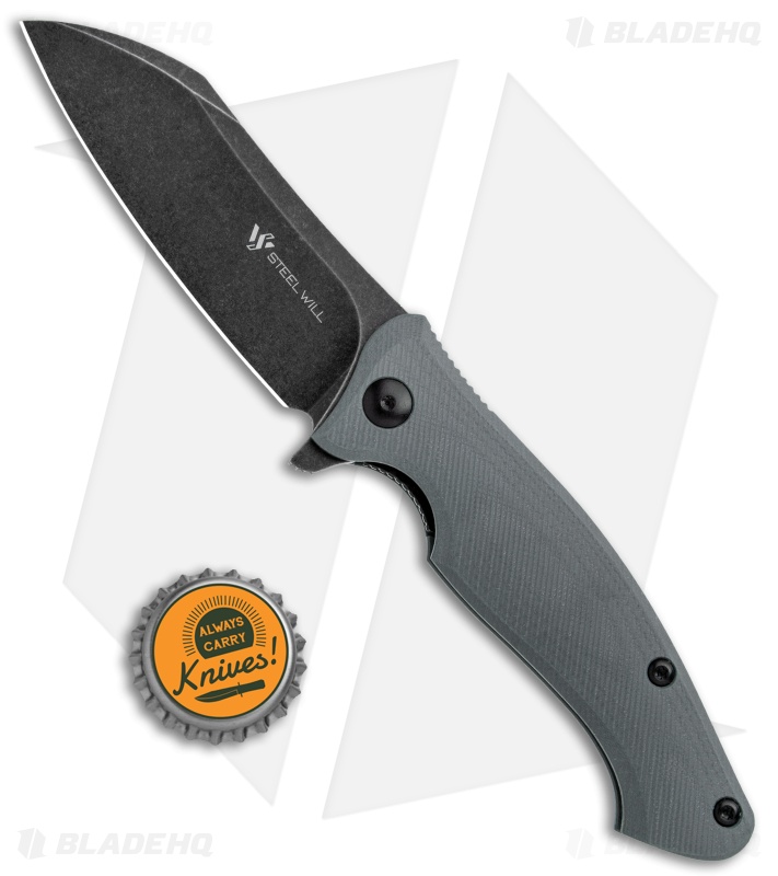 Steel Will Nutcracker Liner Lock Knife Gray G-10 (3.2" Black Stonewash) F24-20