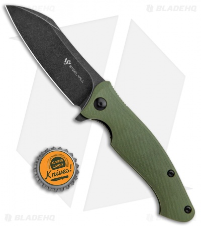 Steel Will Nutcracker Liner Lock Knife OD Green G-10 (3.5" Black SW) F24-33