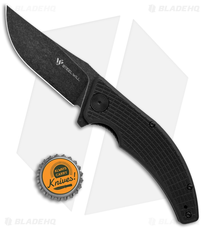 Steel Will Sargas Liner Lock Knife Black G-10 (3.25" Black Stonewash) F60-08