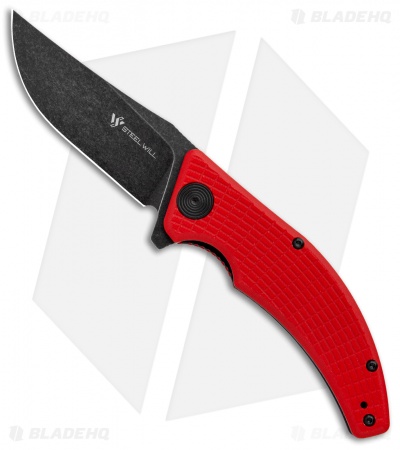 Steel Will Sargas Liner Lock Knife Red G-10 (3.25" Black Stonewash) F60-13