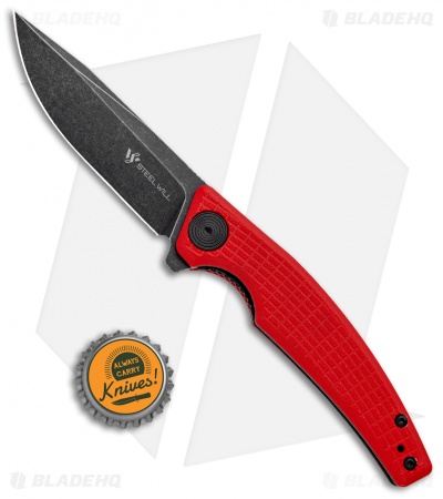 Steel Will Shaula Liner Lock Knife Red G-10 (3.3" Black Stonewash)  F61-13 