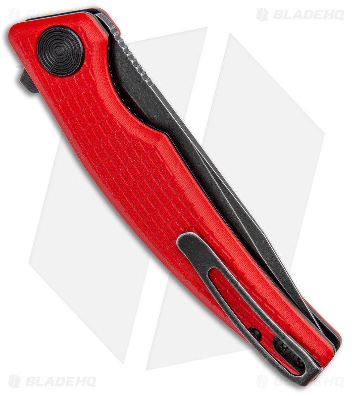 Steel Will Shaula Liner Lock Knife Red G-10 (3.3" Black Stonewash)  F61-13 