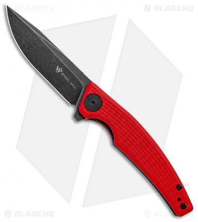 Steel Will Shaula Liner Lock Knife Red G-10 (3.3" Black Stonewash)  F61-13 