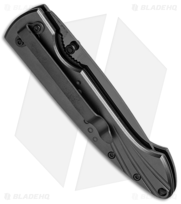 Stone River Ceramic Liner Lock Knife Gray Aluminum (3.25" Black) SRG3TLB Blade HQ