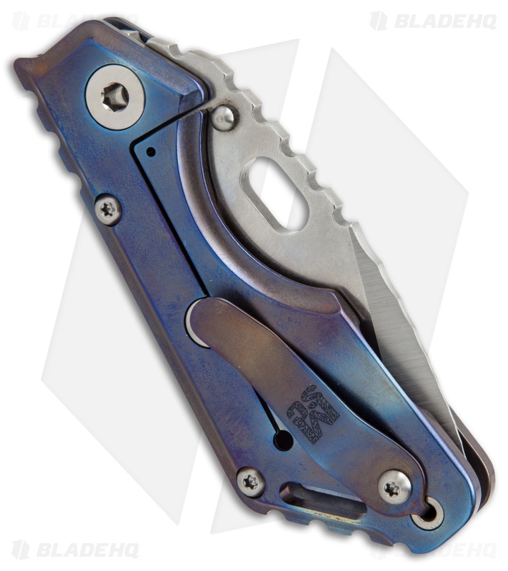 Mick Strider Custom Stub Tanto Knife Blue Titanium (3.25" Satin/SW) MSC