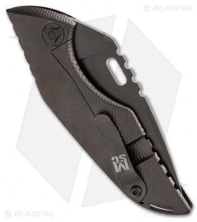 Mick Strider Custom SJ75 Knife Black Titanium Framelock (4" Plain) MSC