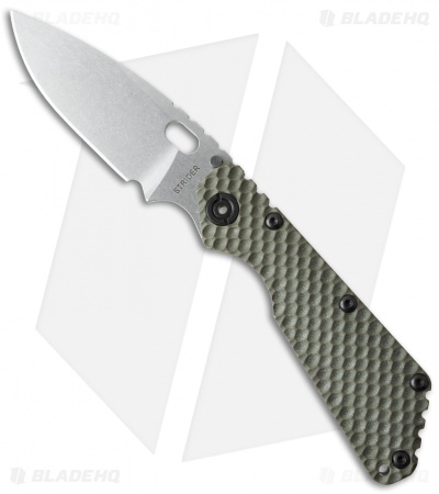 Strider Knives SMF Knife Green G-10 GG Gunner Grip (3.9" Stonewash)