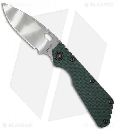 Strider SMF Frame Lock Knife Green G-10/Flame Ti (3.9" Tiger Stripe)