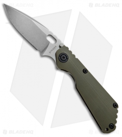 Strider SnG CC Frame Lock Knife OD Green G-10 (3.5" CTS-40CP Stonewash)