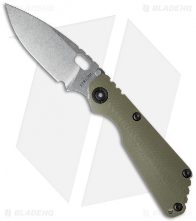 Strider SnG CC Frame Lock Knife Green G-10 (3.5" Stonewash)