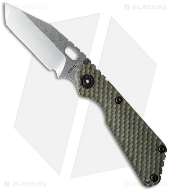 Strider Knives SnG Tanto Knife OD Green GG Gunner Grip (3.5" Stonewash)